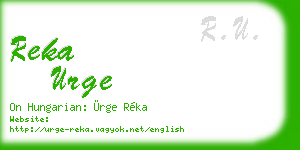 reka urge business card